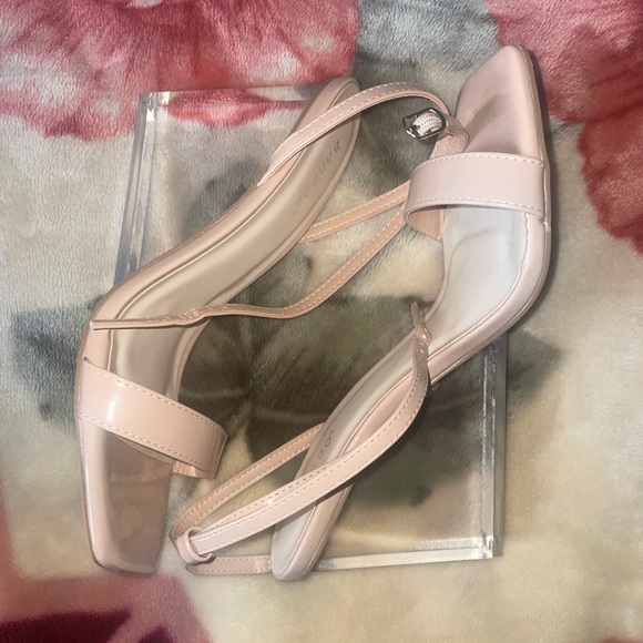 Clear Block Nude Heels - Picture 2 of 8